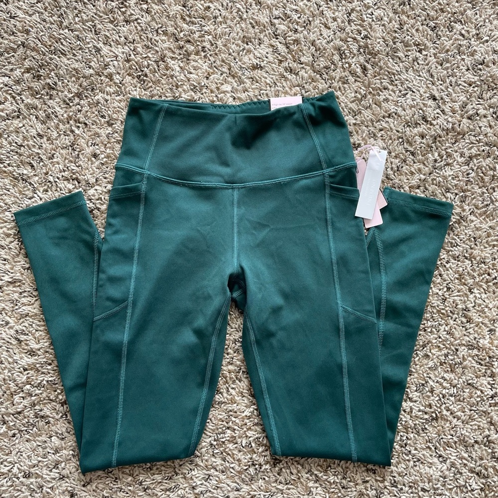 Victoria's Secret Green Leggings High Waist Stretch